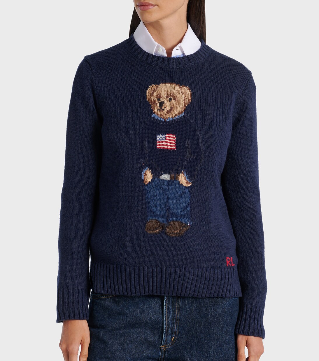 Pull intarsia Polo Bear en coton et lin | Polo Ralph Lauren