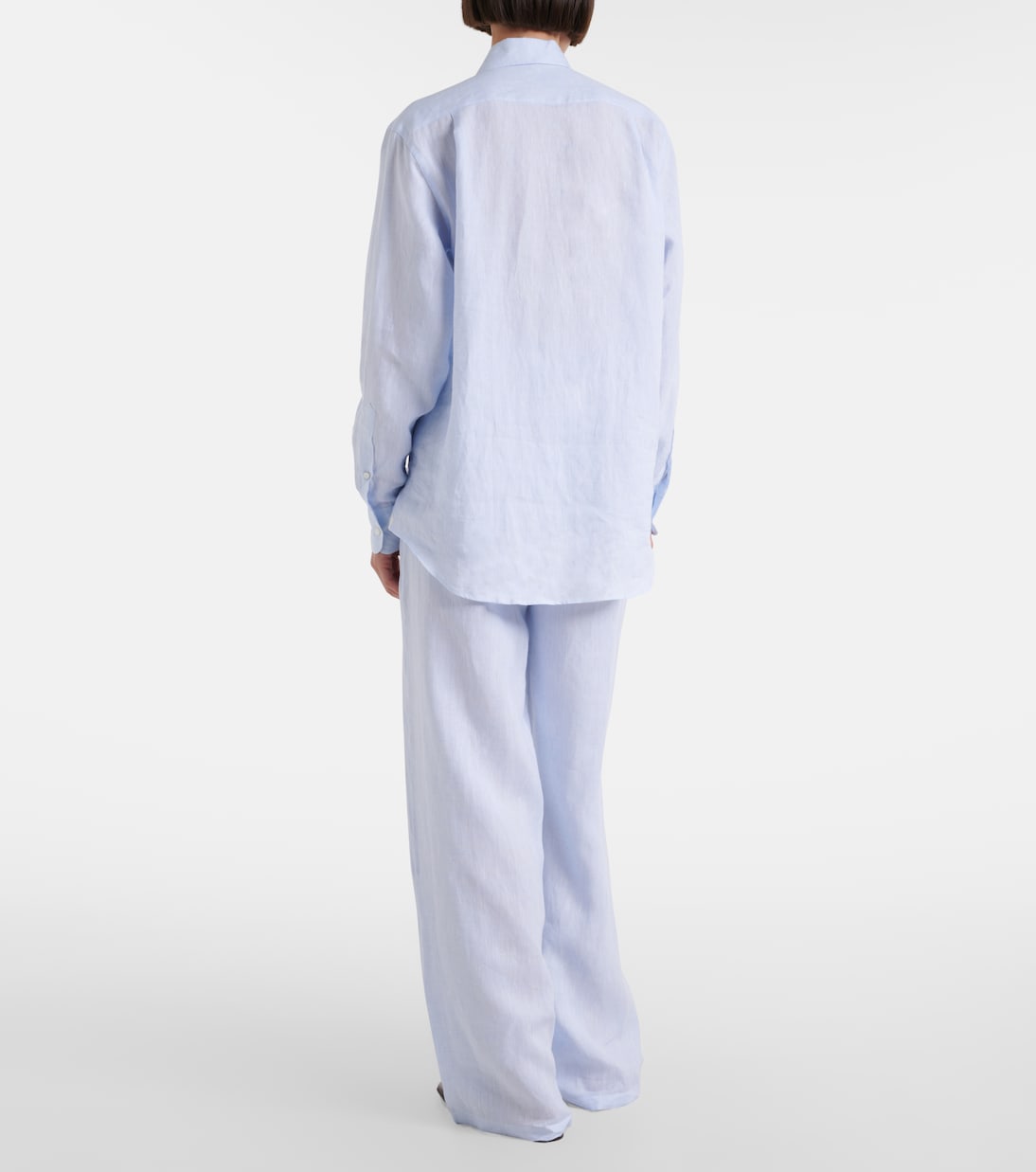 Pantalon ample Valerio à taille haute en lin | Loro Piana