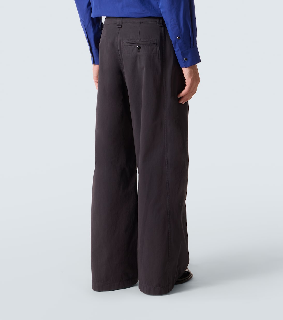 Pantalon ample à taille haute en sergé de coton | Lemaire