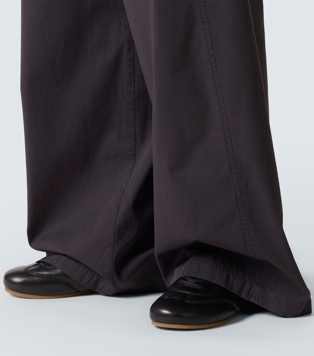 Pantalon ample à taille haute en sergé de coton | Lemaire