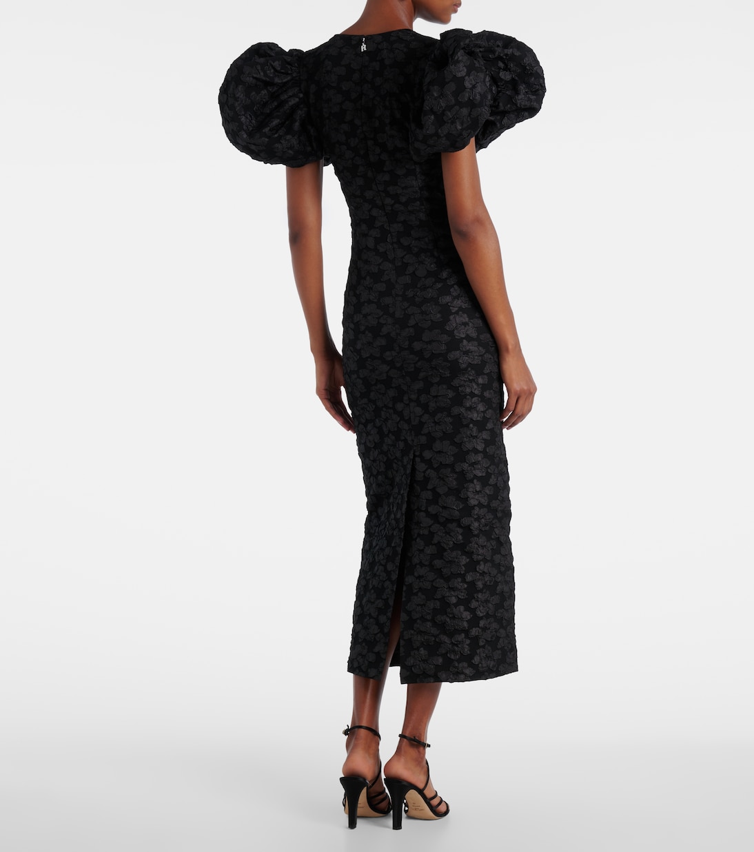 Robe midi en jacquard à fleurs | Rotate