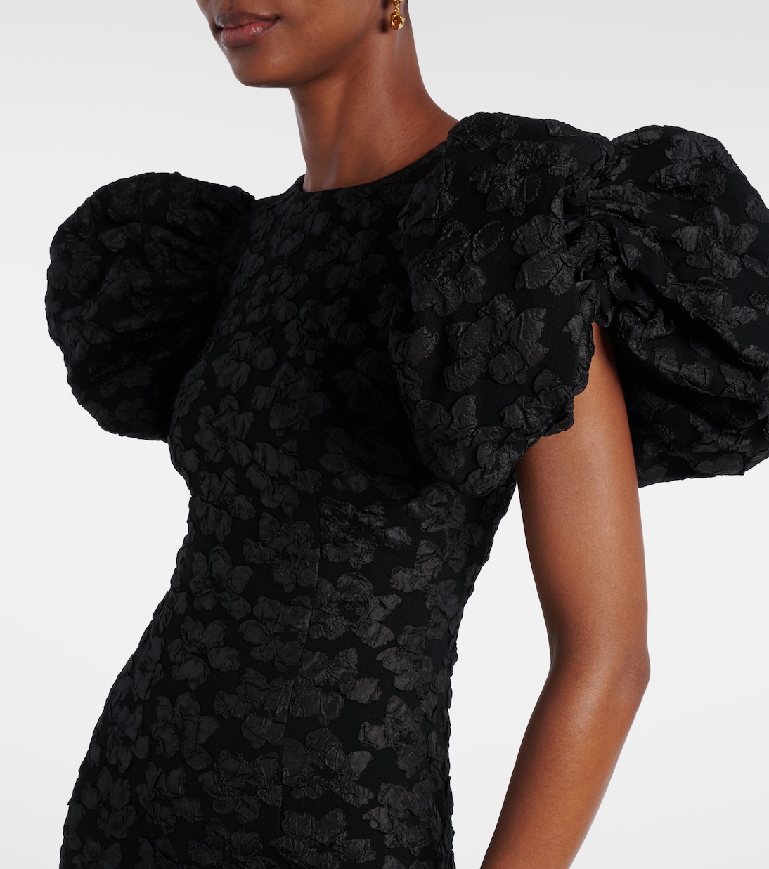 Robe midi en jacquard à fleurs | Rotate