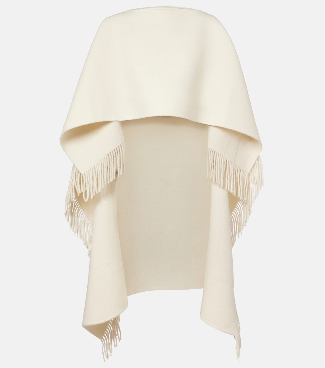 Fringed wool-blend poncho | Toteme