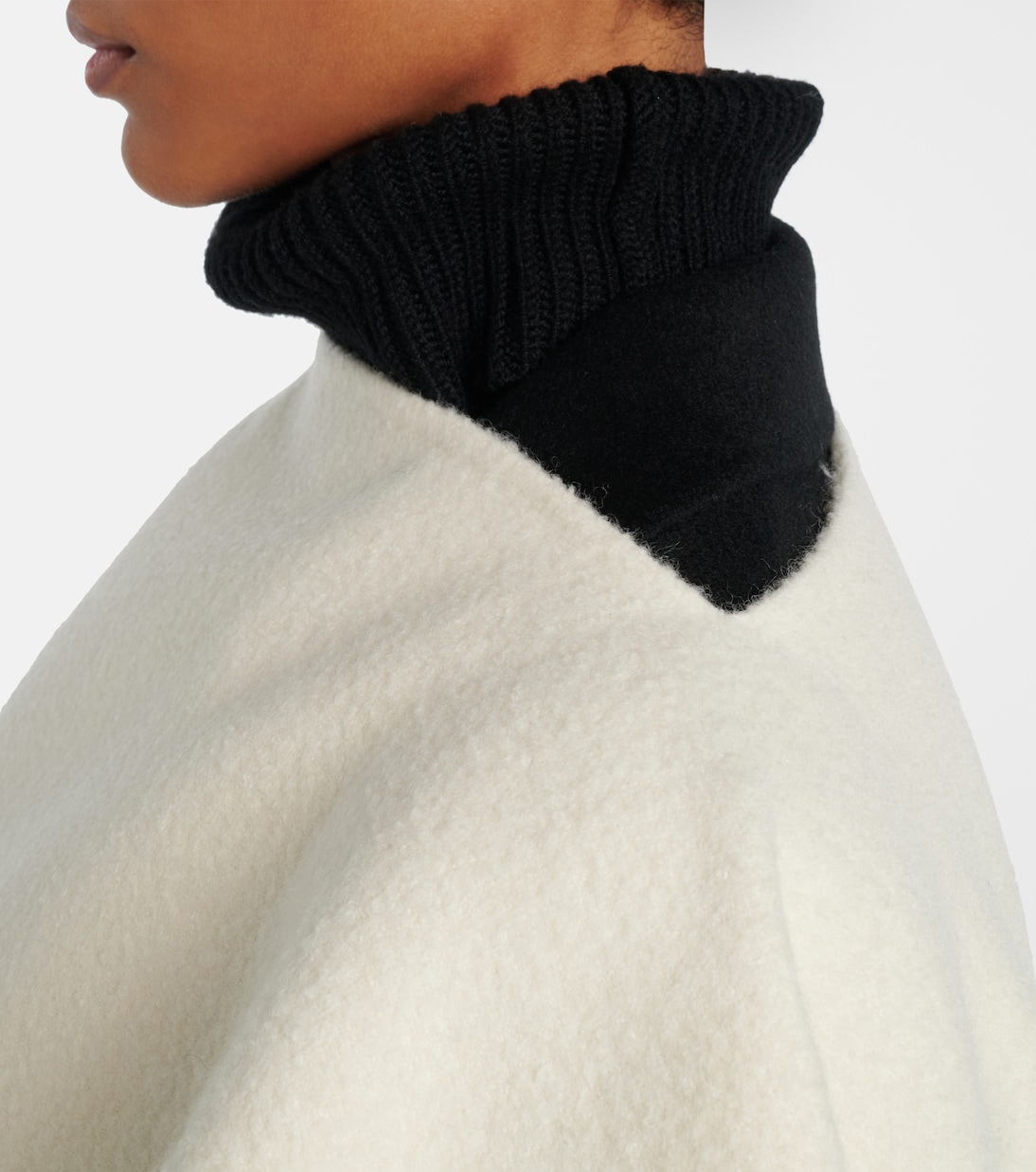 Fringed wool-blend poncho | Toteme