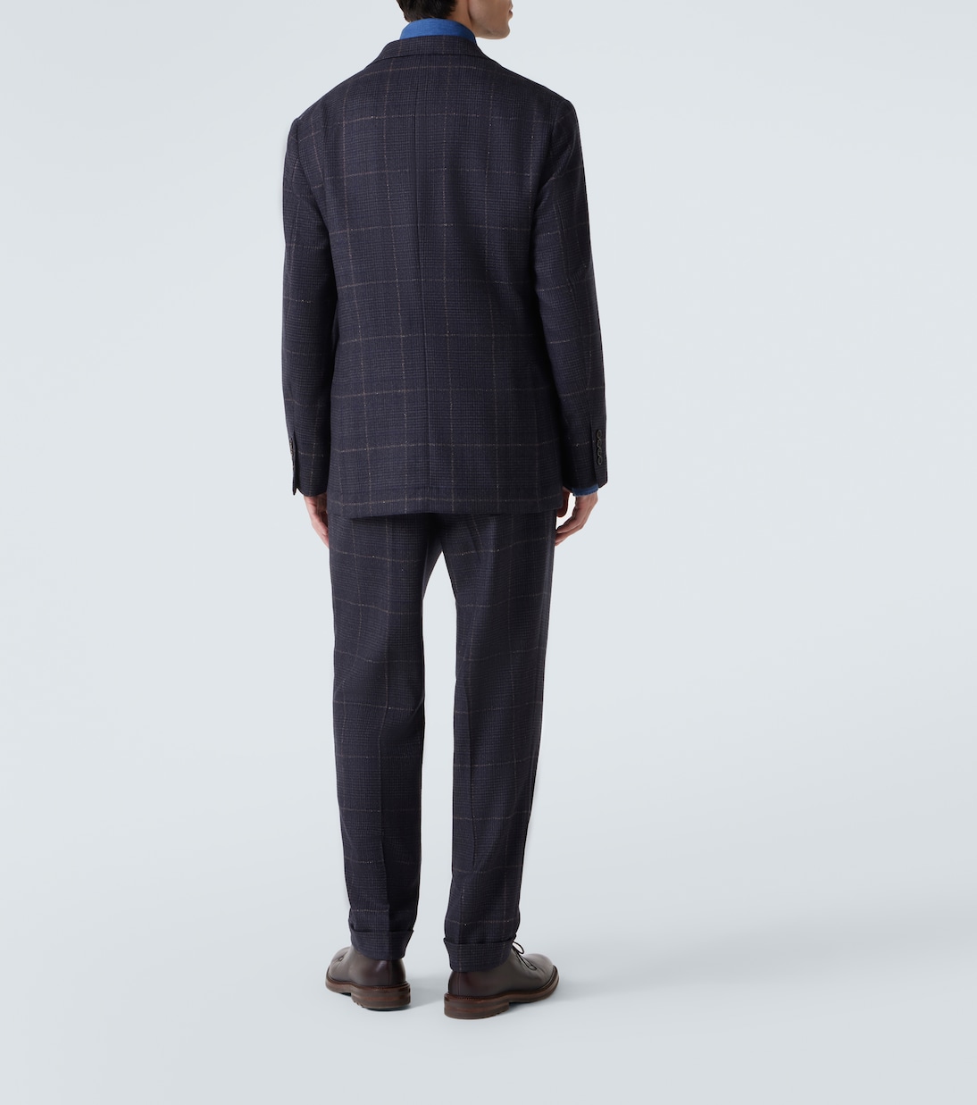 Costume en cachemire et laine à carreaux | Brunello Cucinelli