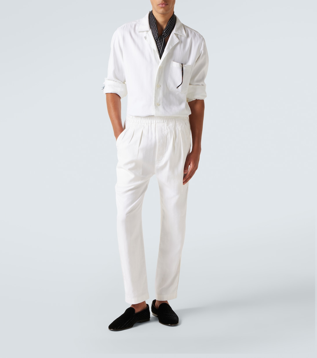 Chemise rayée en coton et soie | Tom Ford