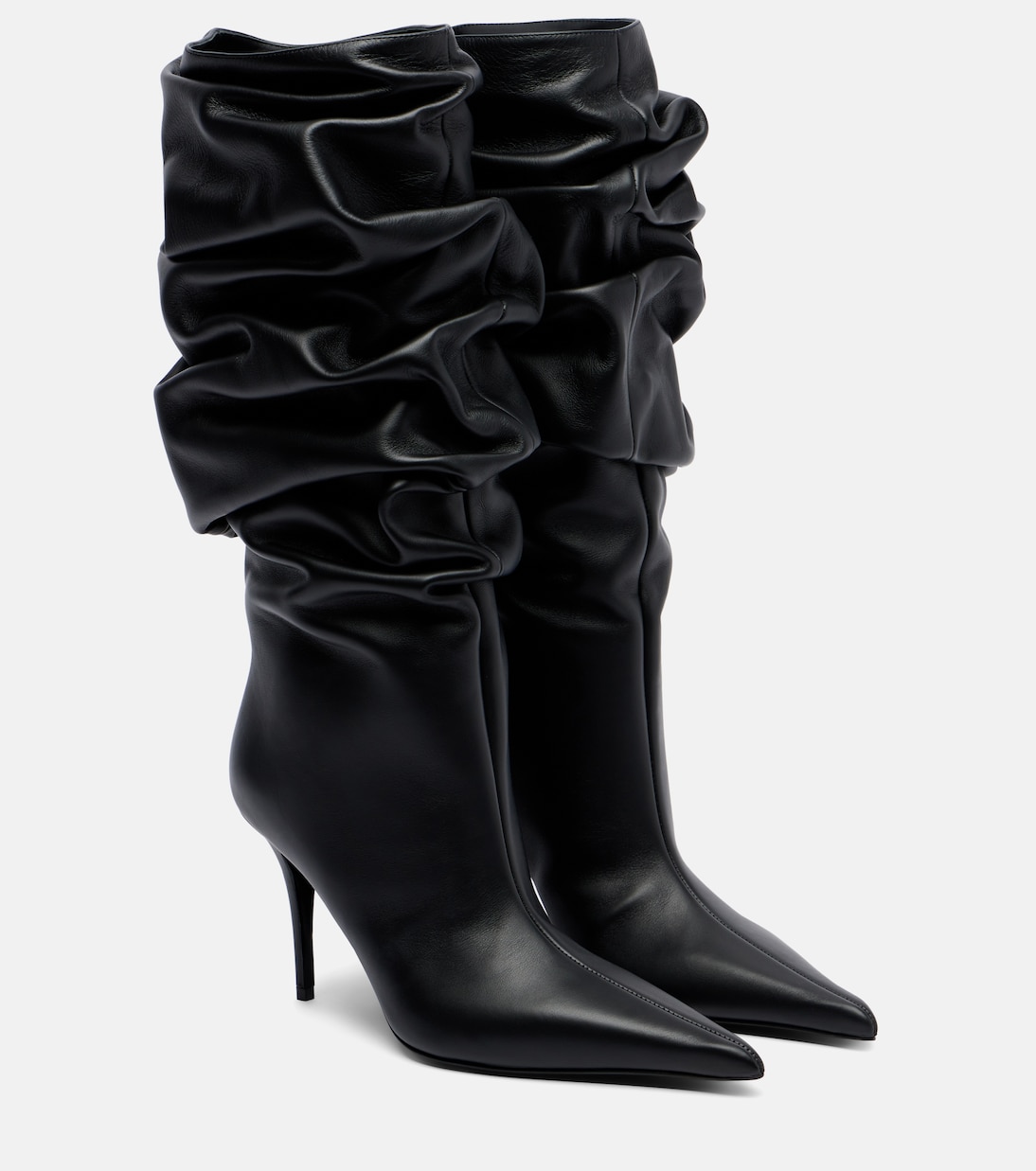 Anok 90 leather mid-calf boots | Amina Muaddi