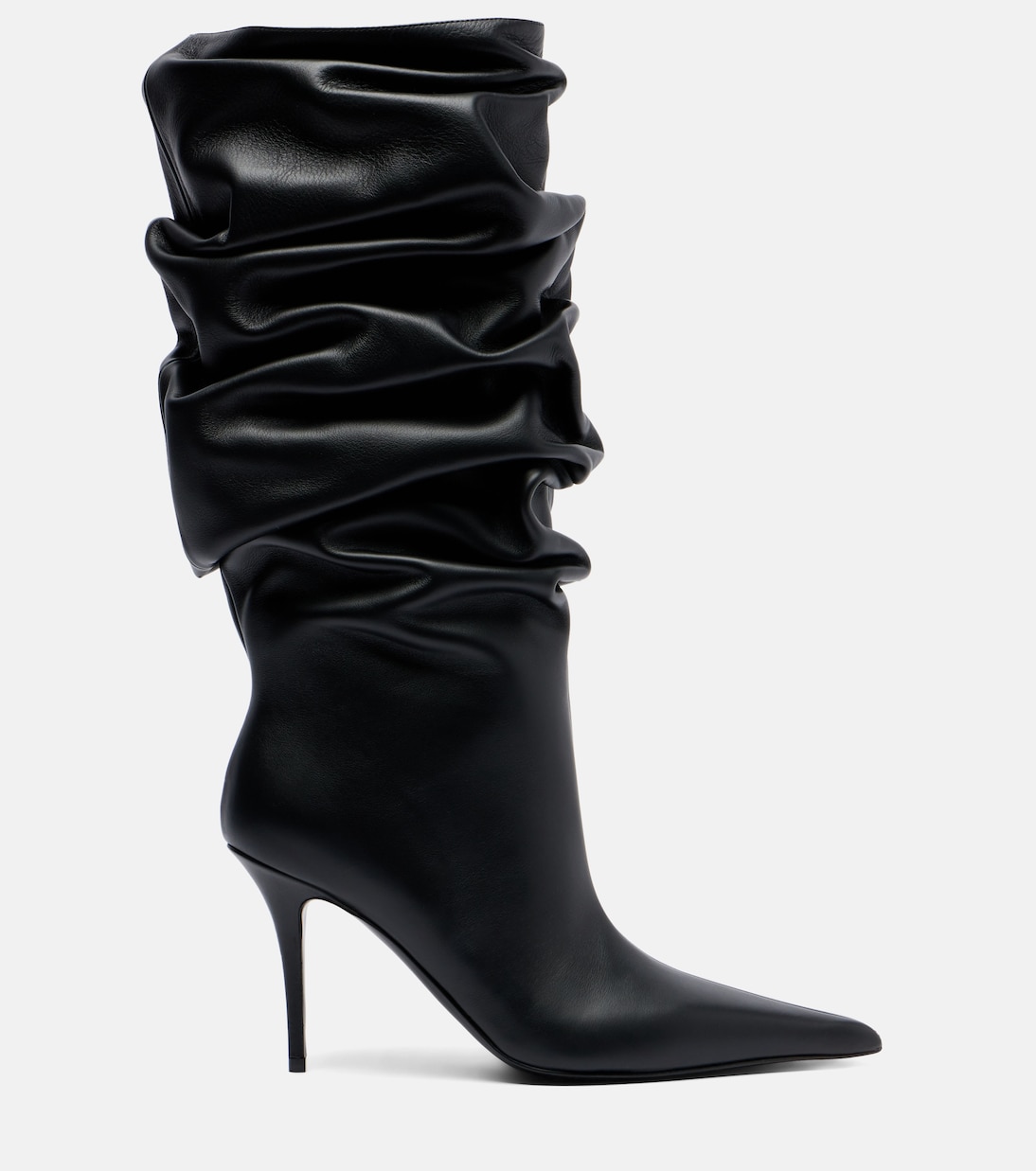 Anok 90 leather mid-calf boots | Amina Muaddi