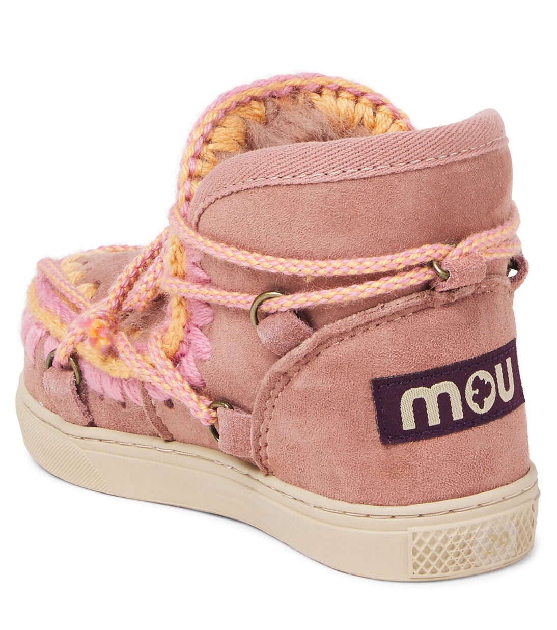 Embroidered shearling-lined suede boots | Mou Kids