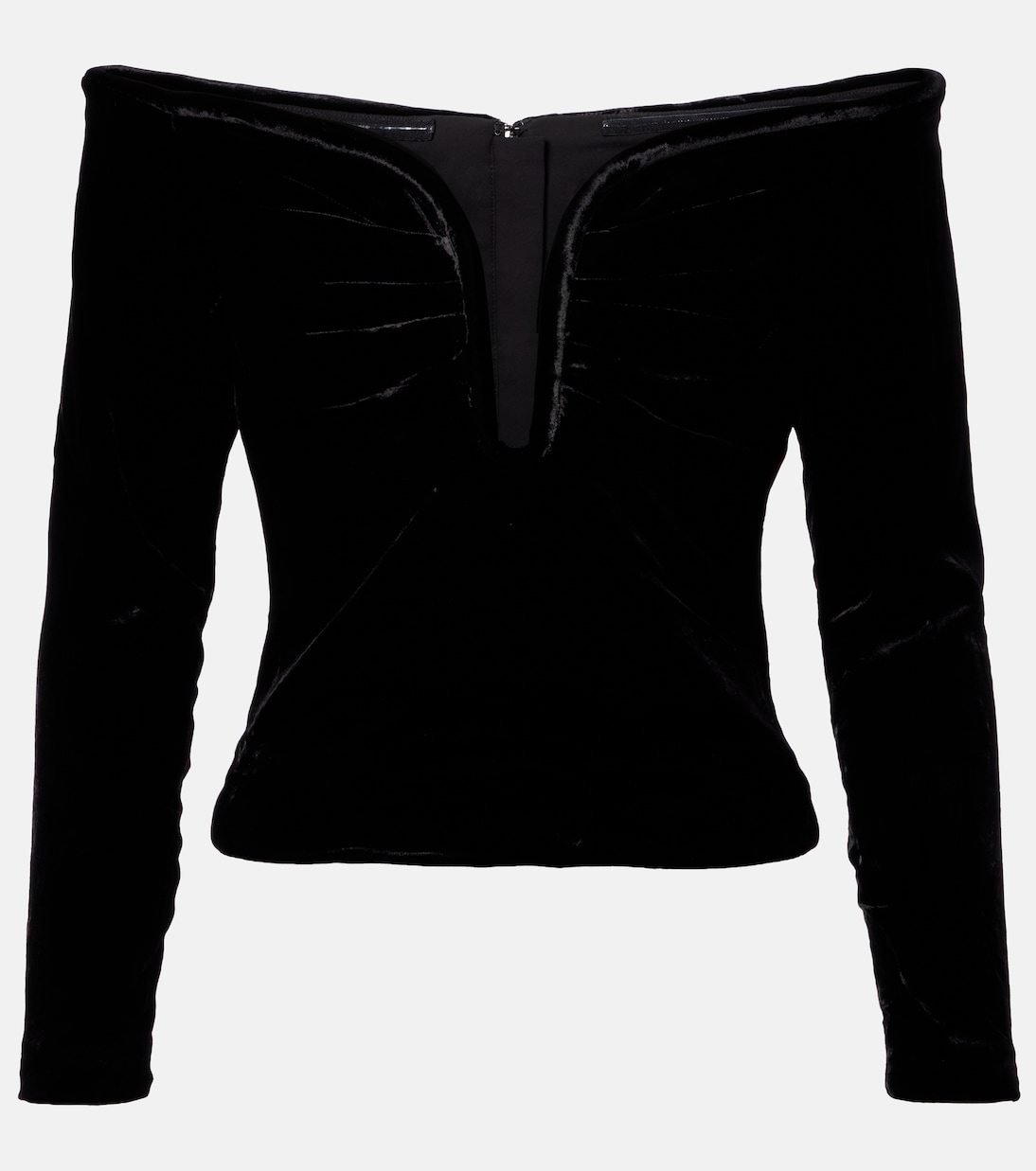 Off-Shoulder-Top aus Samt | Roland Mouret