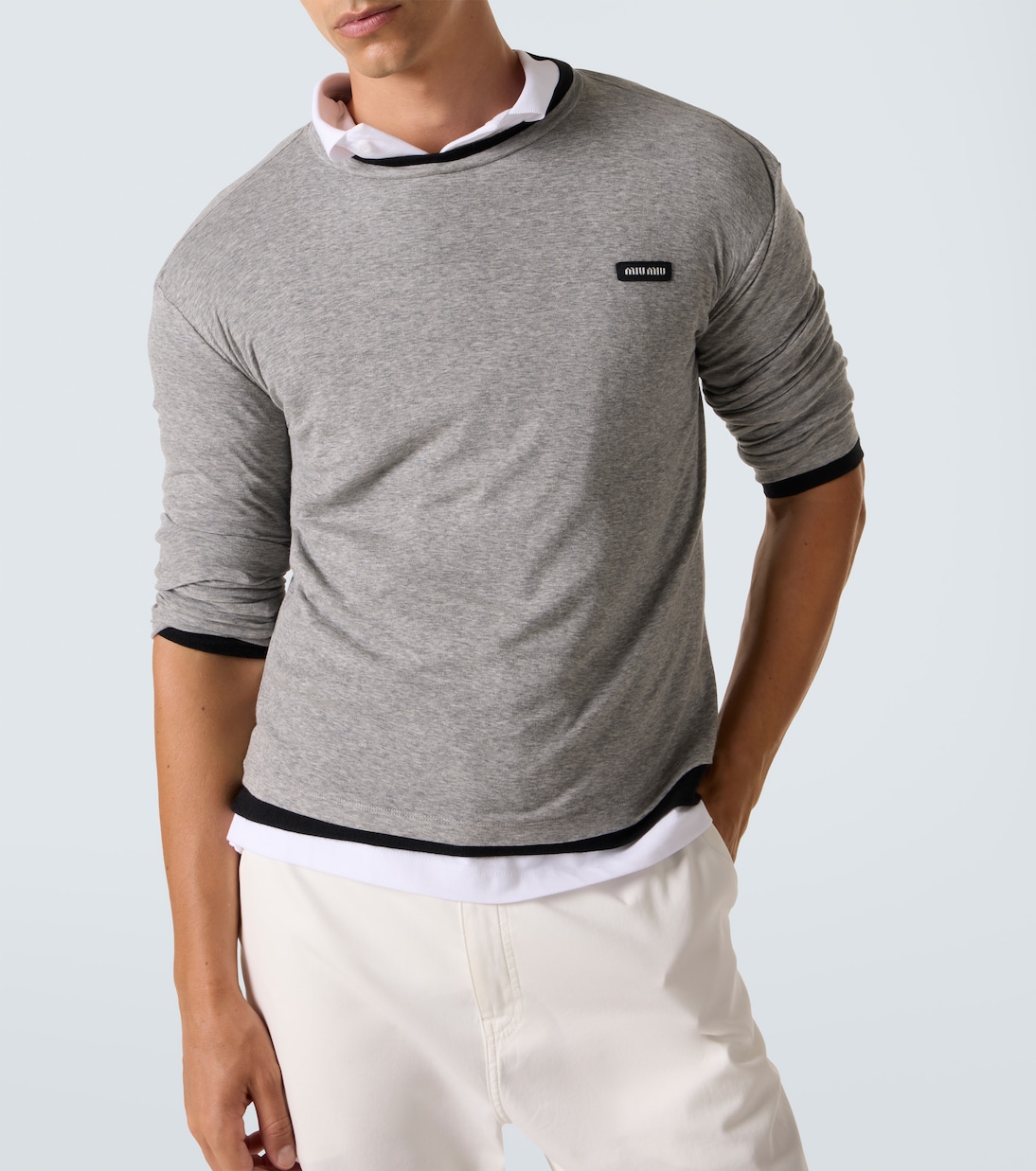 Logo cotton jersey T-shirt | Miu Miu