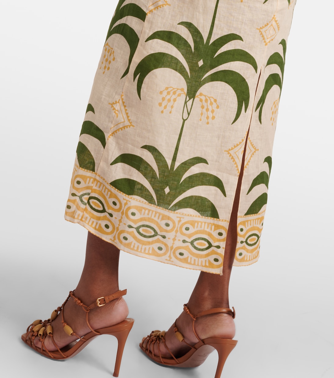 Bedrucktes Midikleid aus Baumwolle und Leinen | Johanna Ortiz
