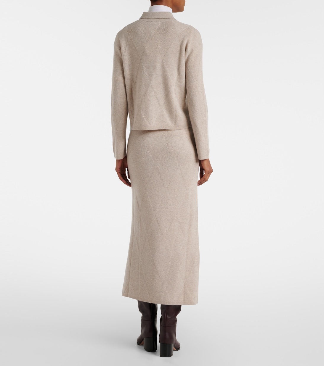 Salubre argyle cashmere midi skirt | Max Mara