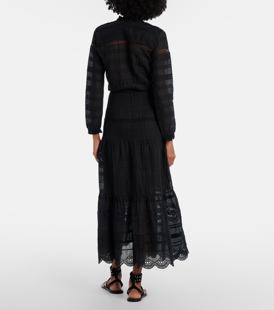 Daniva lace-trimmed cotton midi dress | Marant Etoile