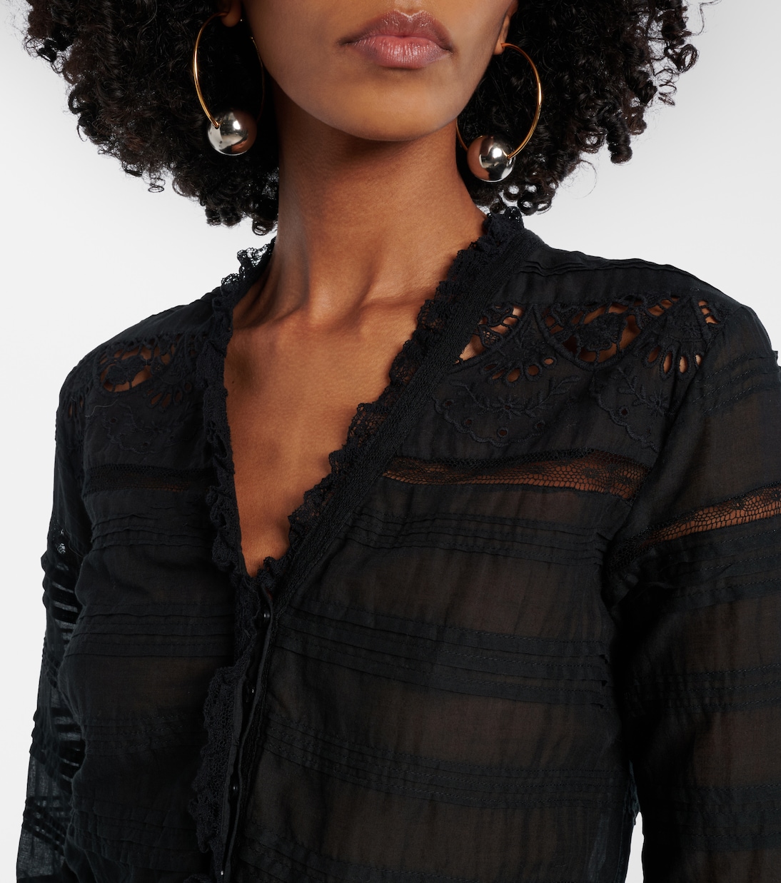 Daniva lace-trimmed cotton midi dress | Marant Etoile