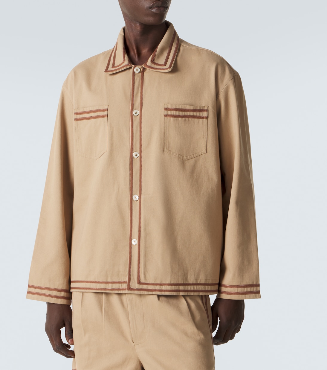Cotton twill overshirt | Bode