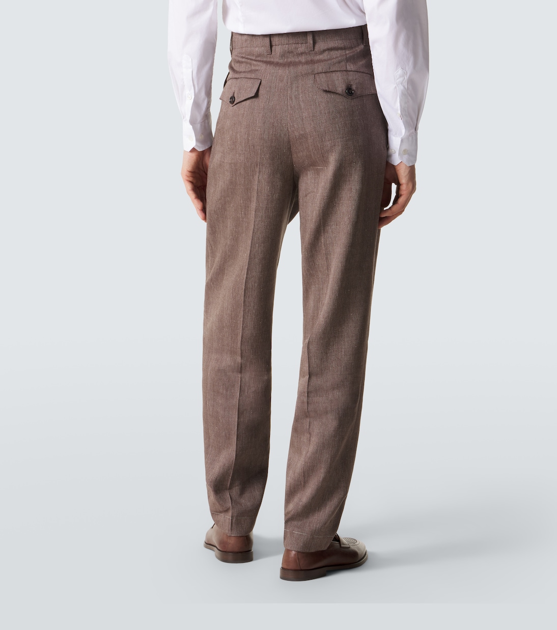 Traje de lino y lana espigado | Brunello Cucinelli