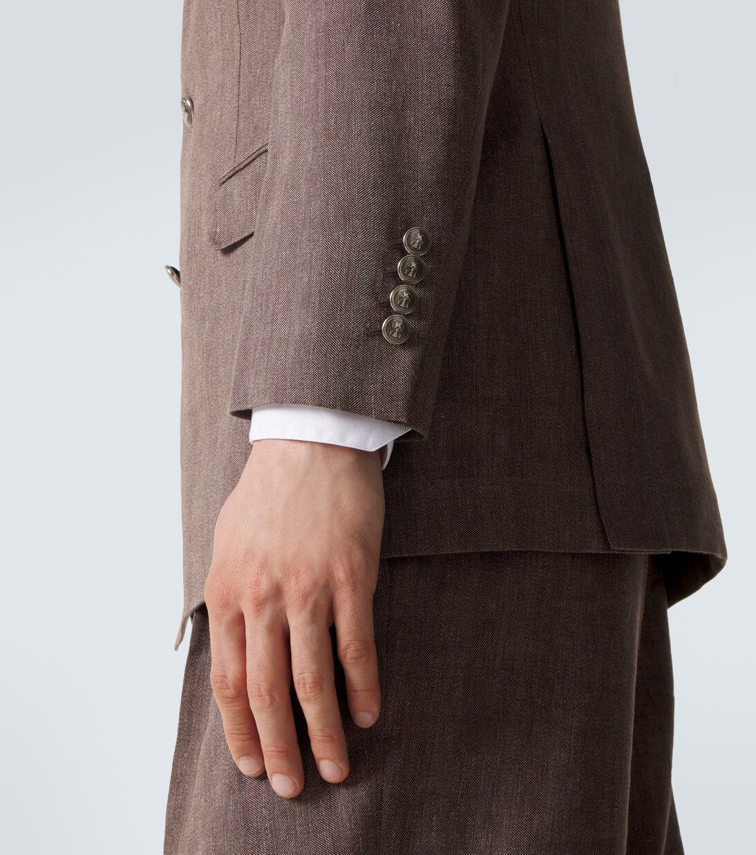 Traje de lino y lana espigado | Brunello Cucinelli