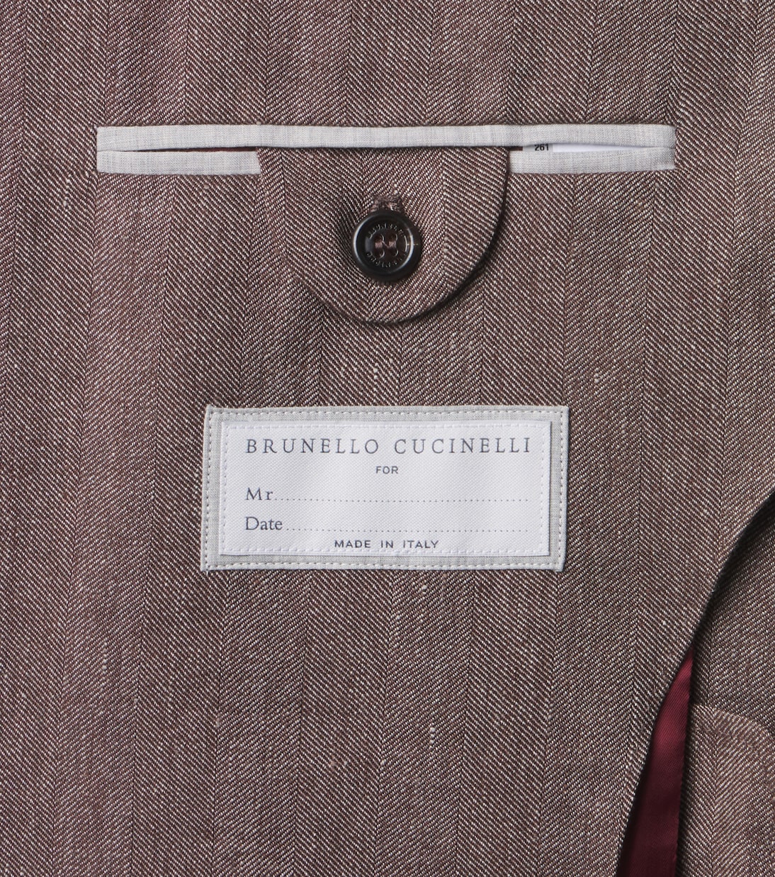 Traje de lino y lana espigado | Brunello Cucinelli