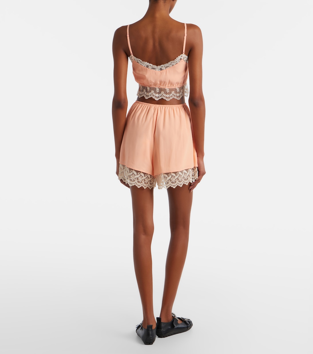 Shorts aus Satin mit Spitze | Simone Rocha