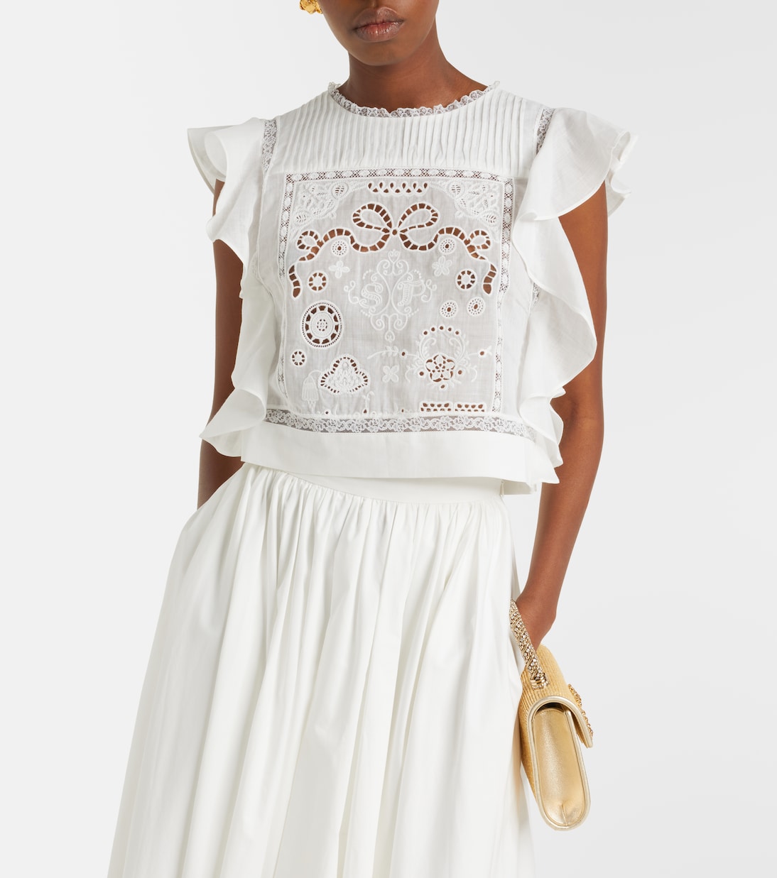 Top bordado con volantes | Self-Portrait