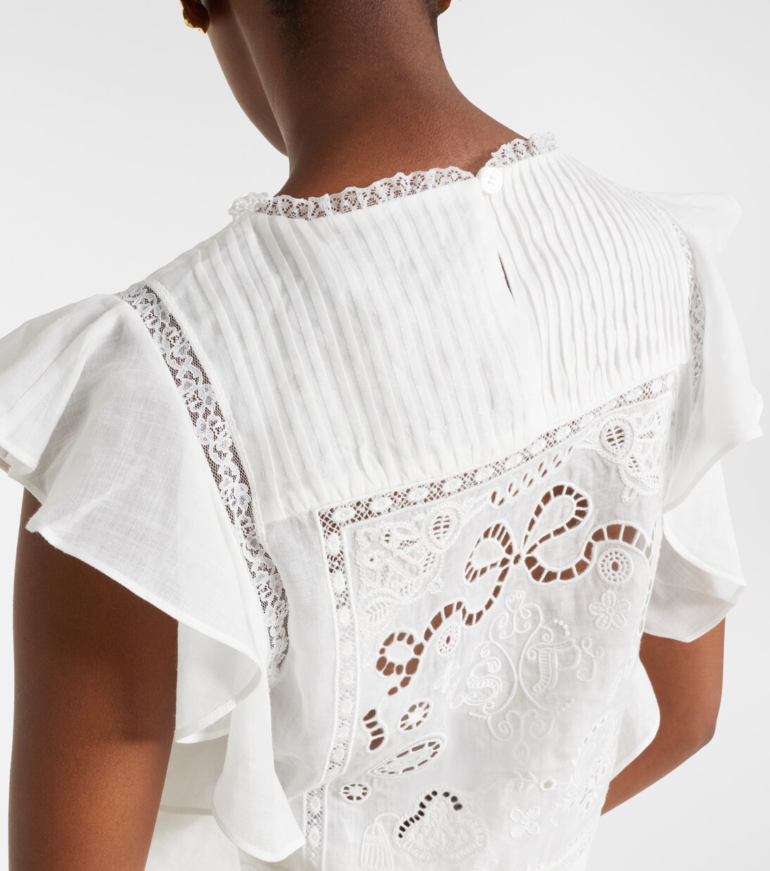 Top bordado con volantes | Self-Portrait