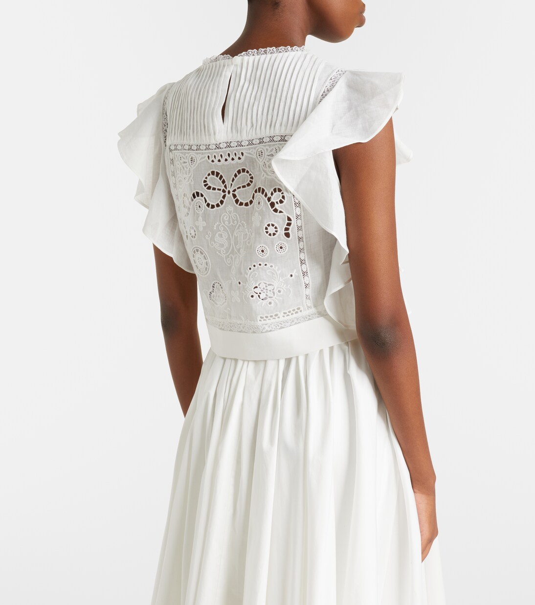 Top bordado con volantes | Self-Portrait