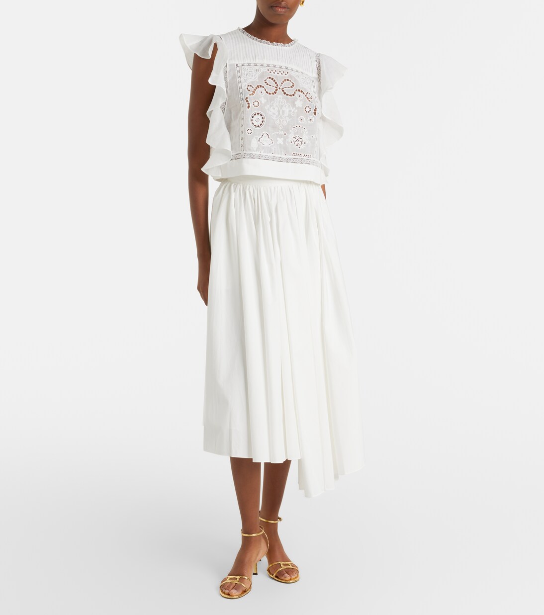 Top bordado con volantes | Self-Portrait