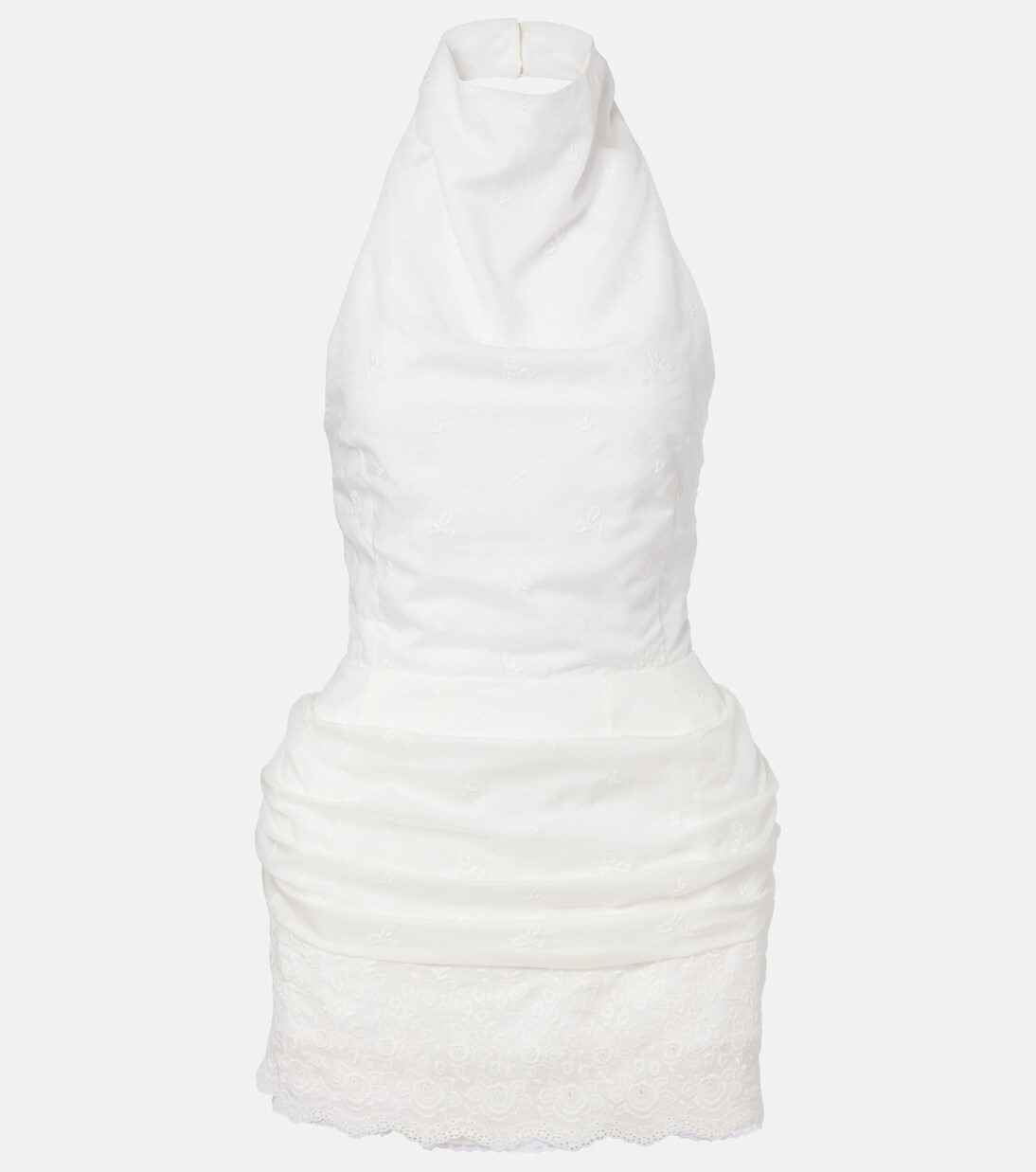 Embroidered silk, wool and cotton-blend minidress | Magda Butrym