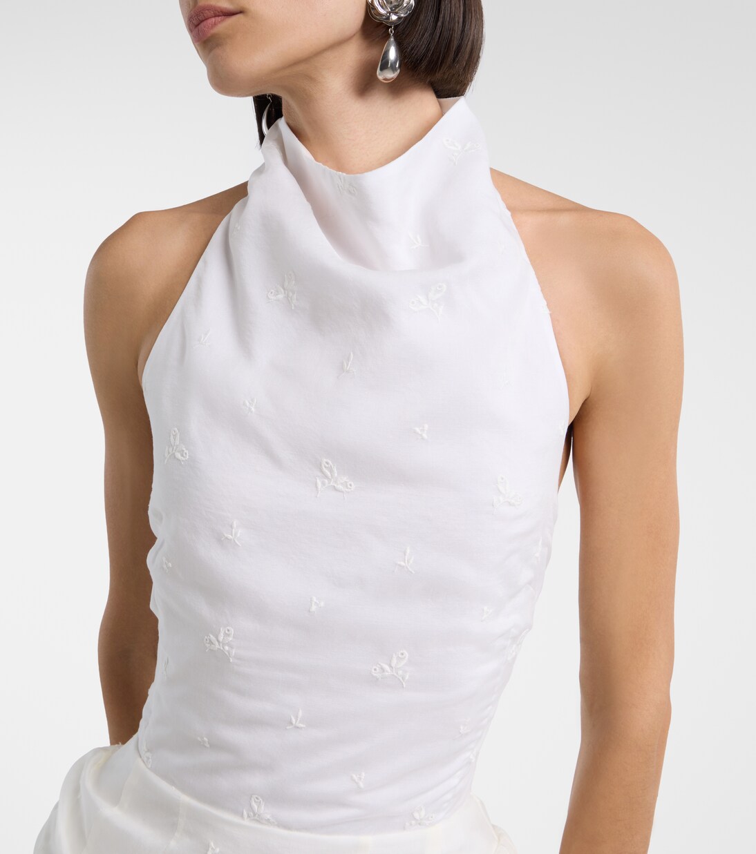 Embroidered silk, wool and cotton-blend minidress | Magda Butrym