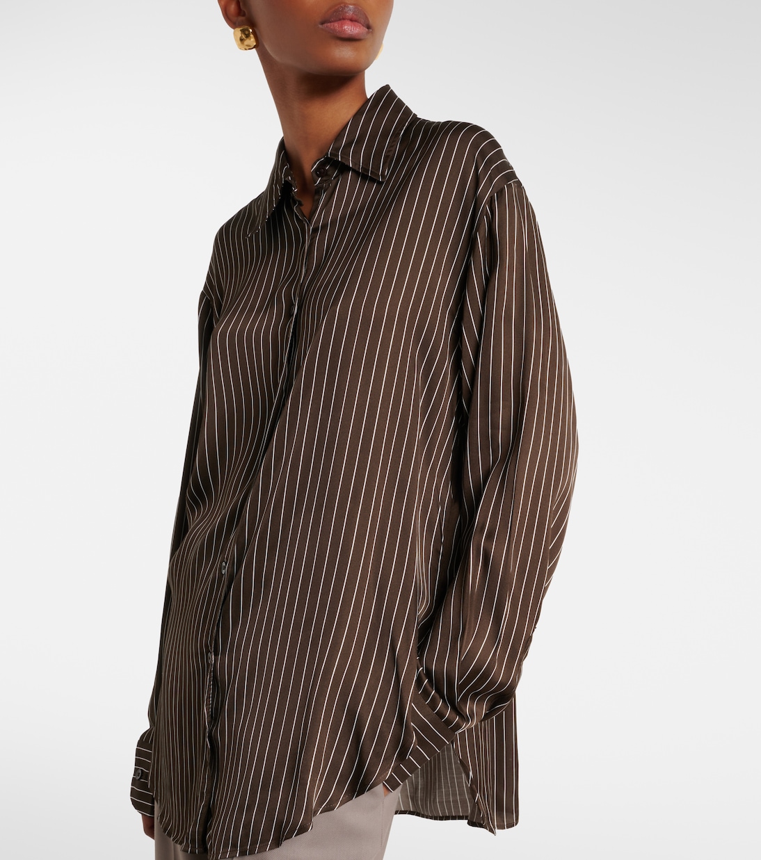 Peri pinstripe satin shirt | The Frankie Shop