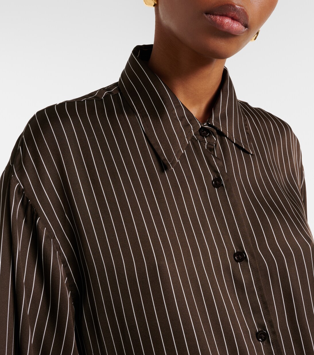 Peri pinstripe satin shirt | The Frankie Shop
