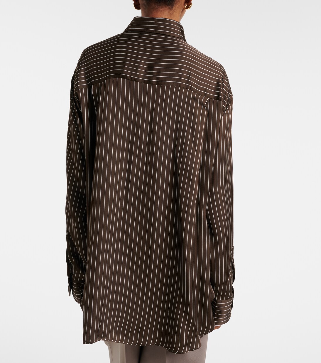 Peri pinstripe satin shirt | The Frankie Shop