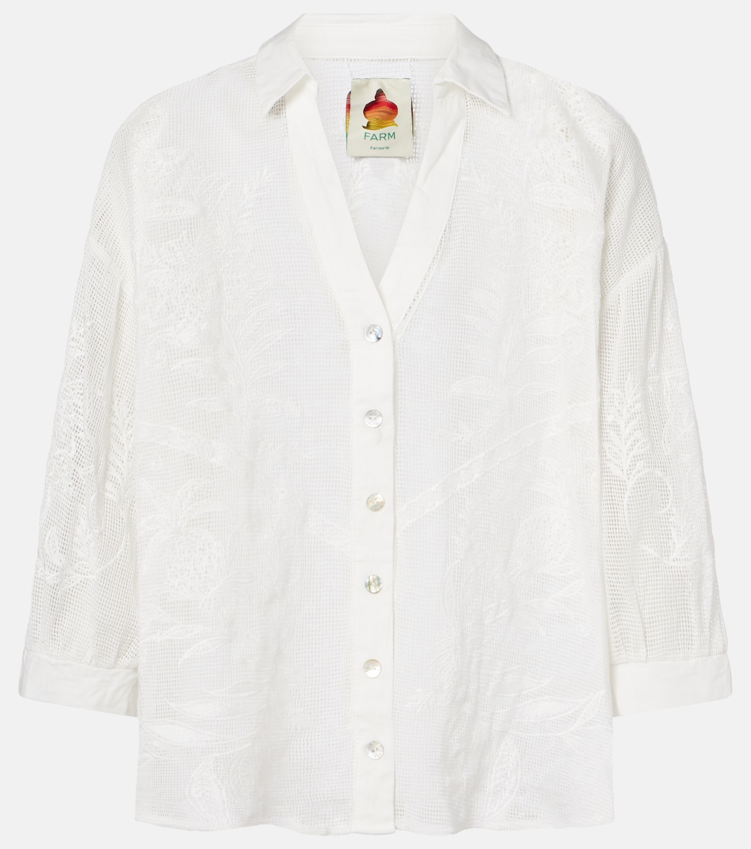 Nina embroidered cotton shirt | Farm Rio