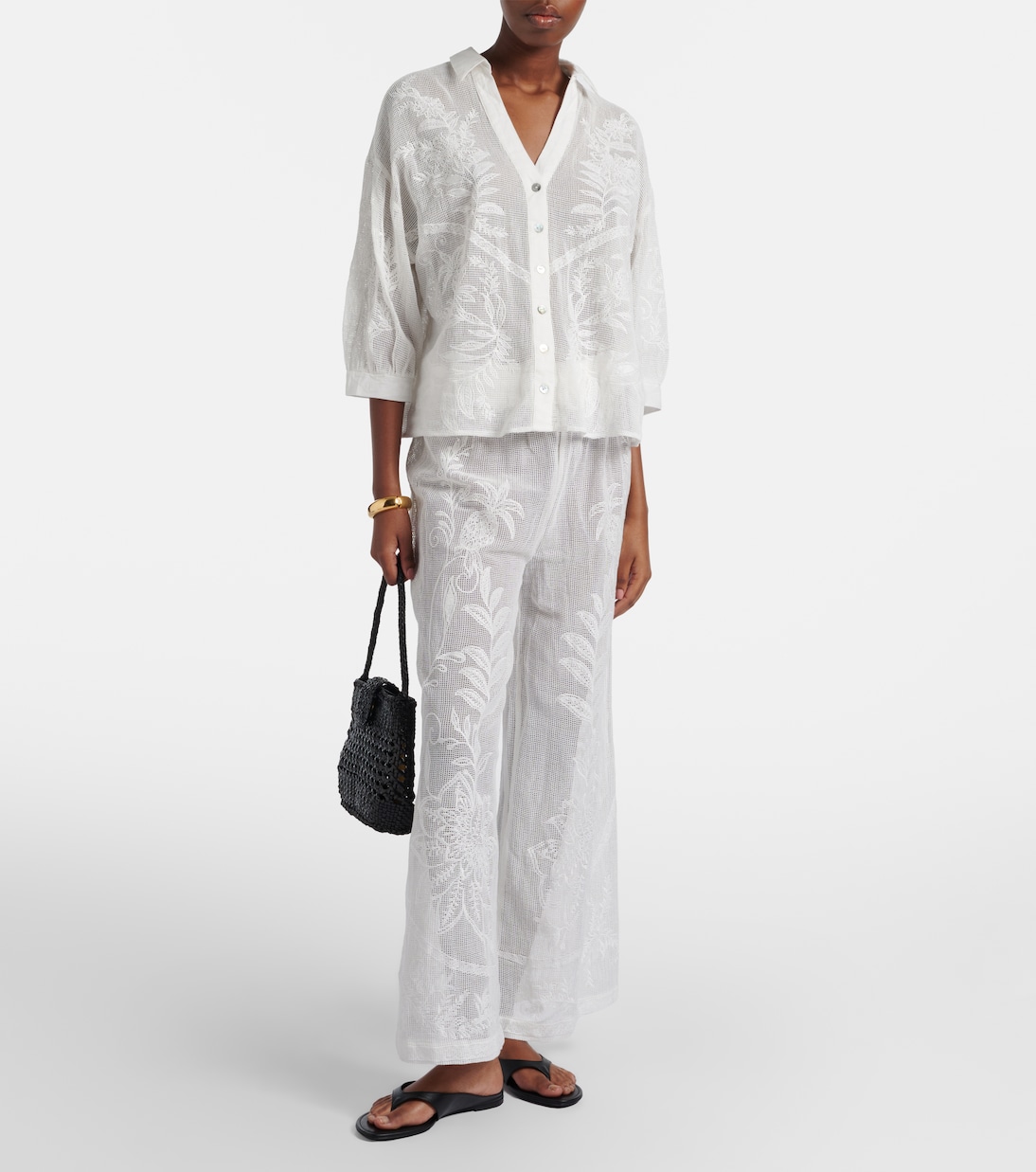 Nina embroidered cotton shirt | Farm Rio