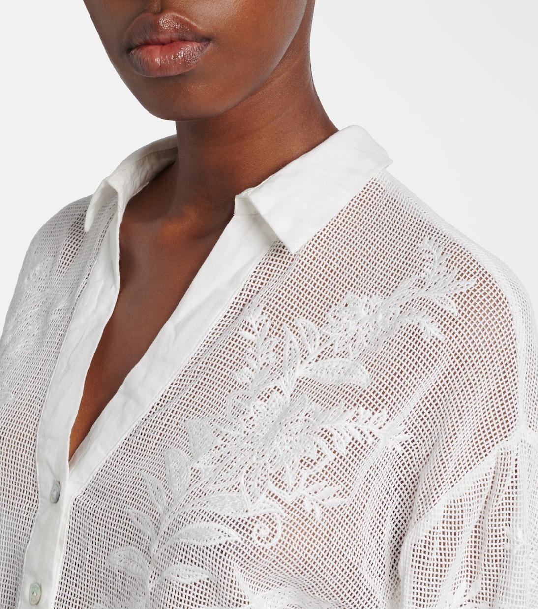 Nina embroidered cotton shirt | Farm Rio
