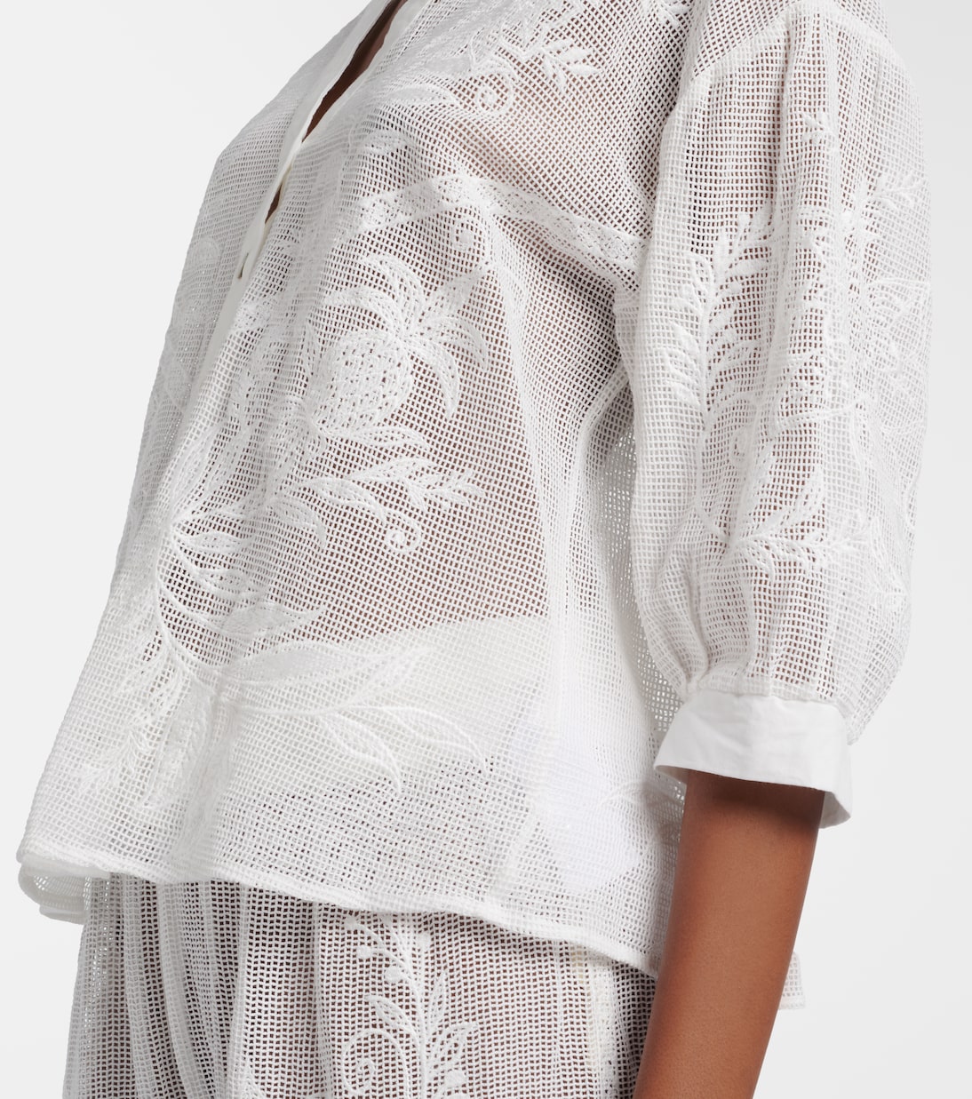 Nina embroidered cotton shirt | Farm Rio