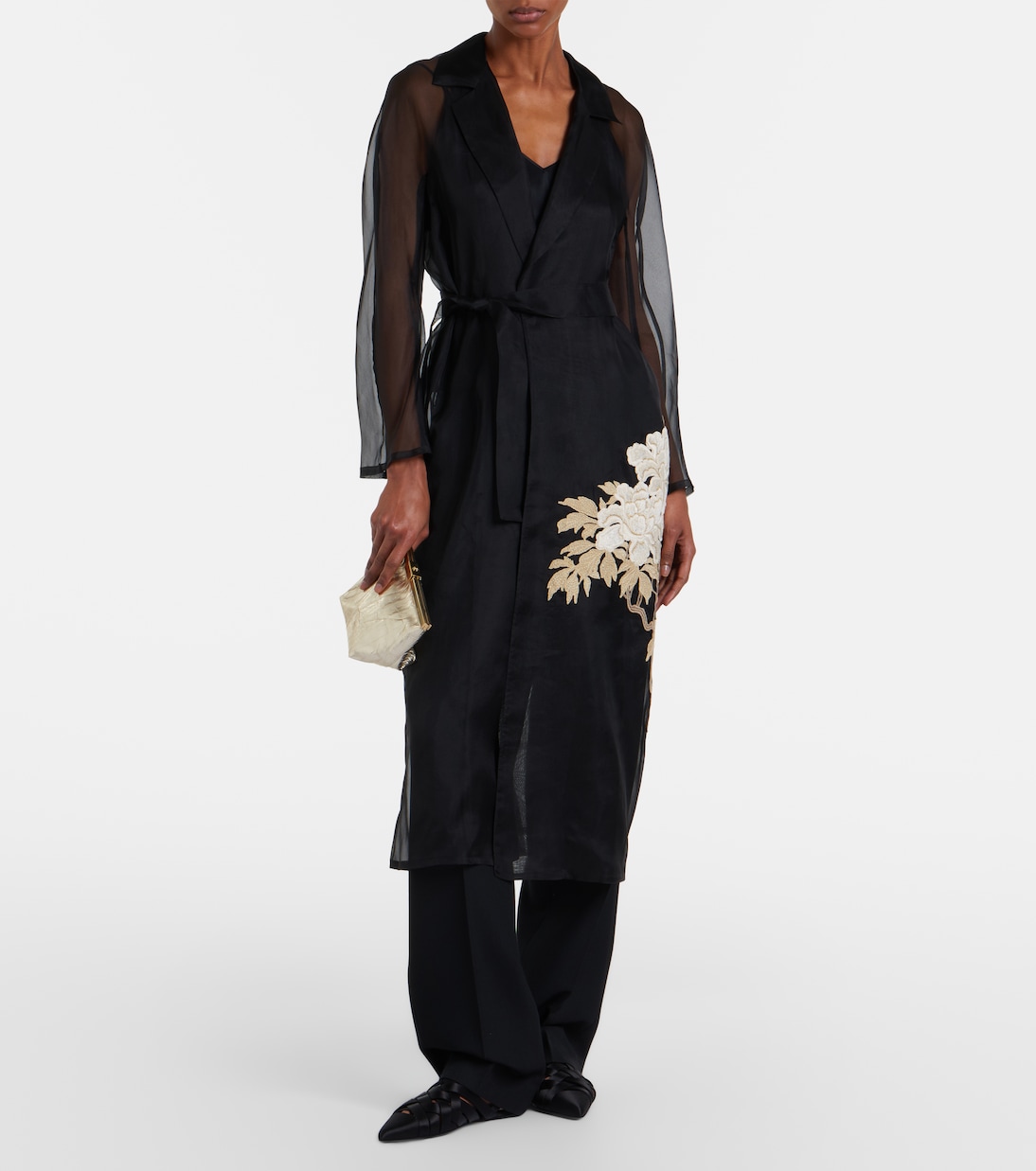 Peignoir Elegante Vodka en soie brodé | Max Mara