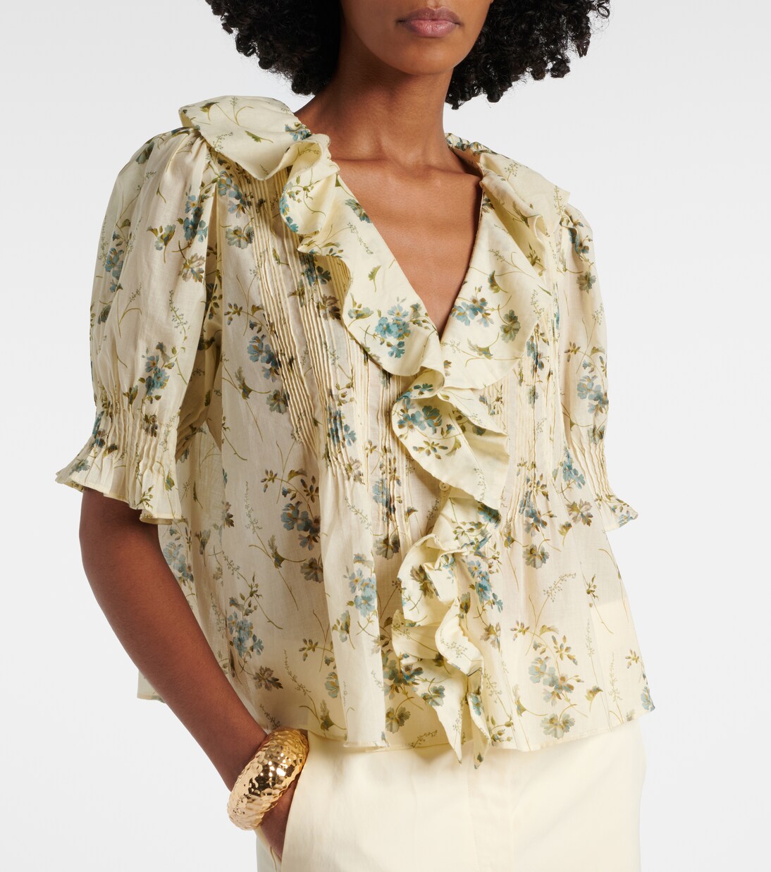 Henri floral cotton voile top | Dôen