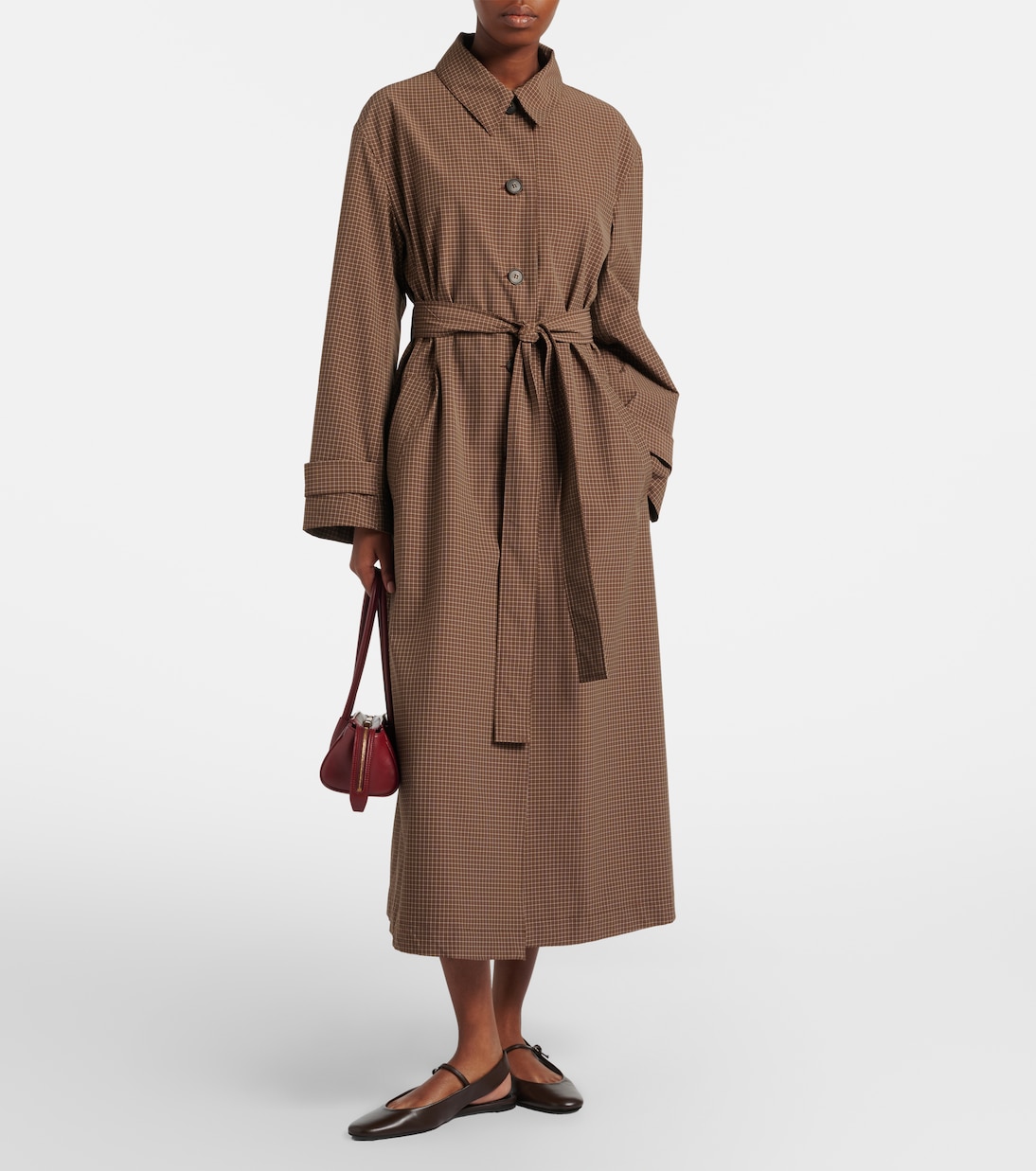 格纹系带大衣 | Róhe