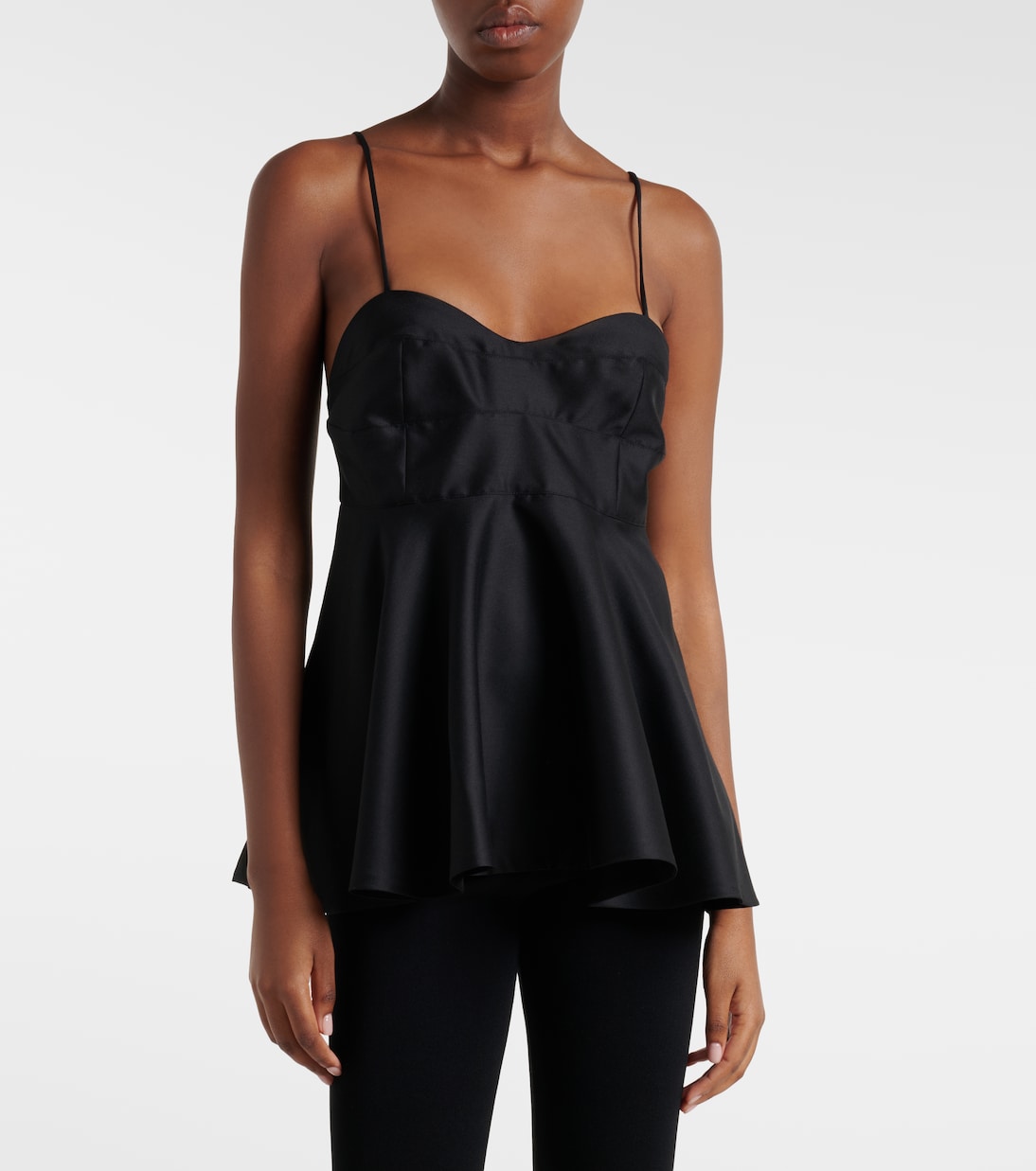 Peplum wool and silk bustier top | Róhe