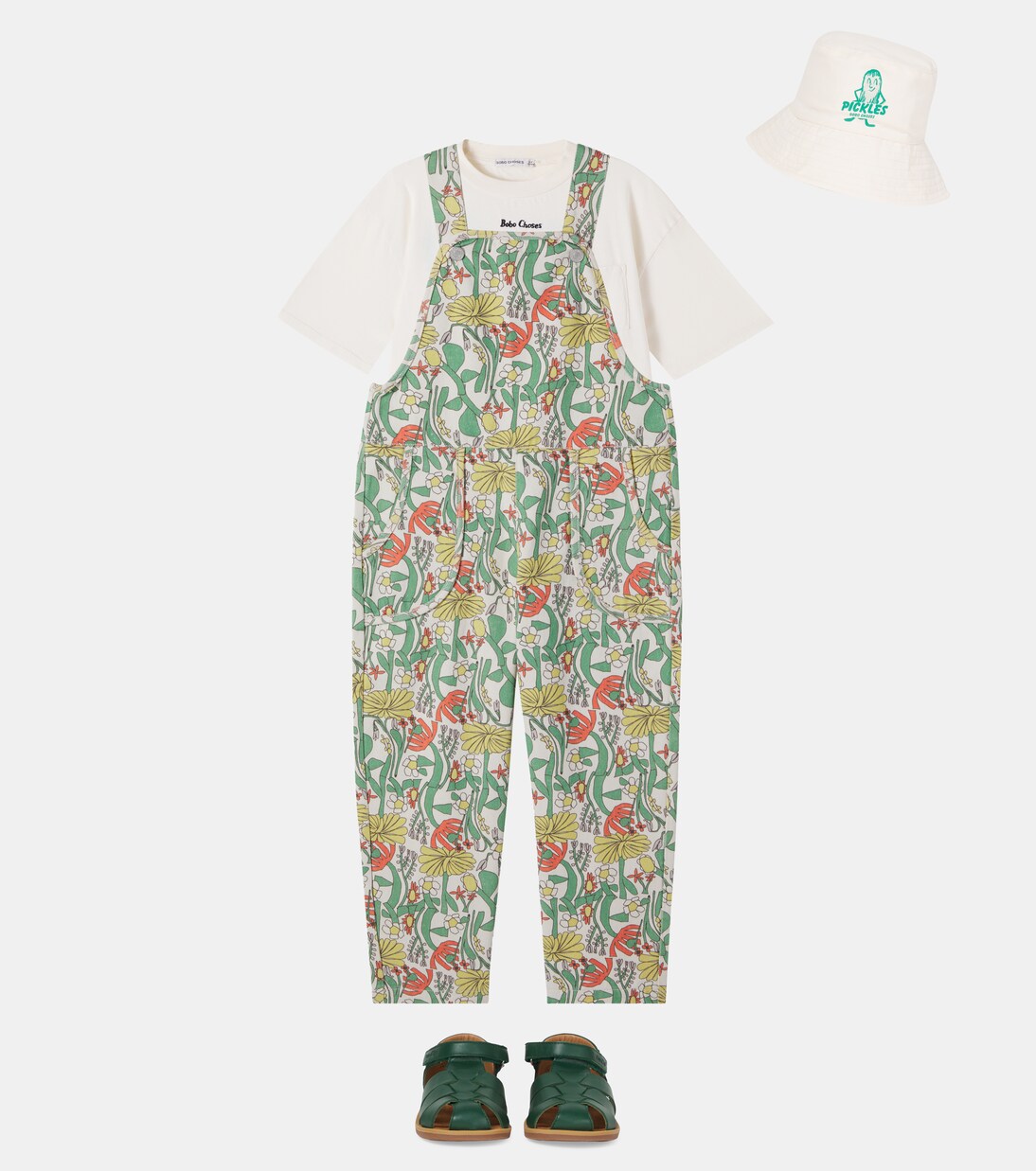 Color Herbalist floral cotton overalls | Bobo Choses