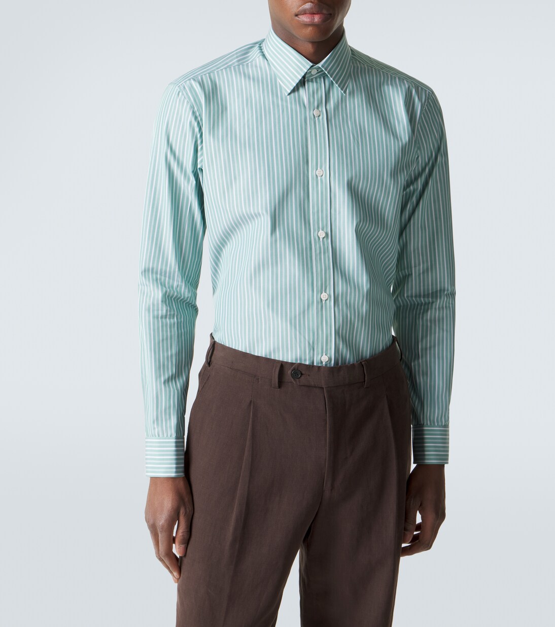 Striped cotton poplin shirt | Charvet