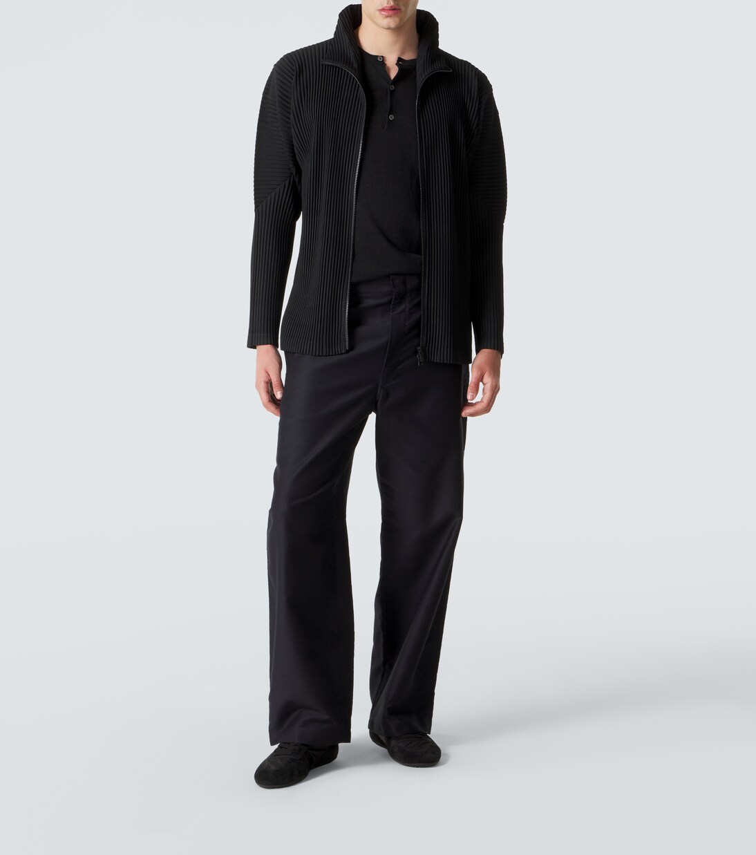 Basics pleated zip-up cardigan | Homme Plissé Issey Miyake