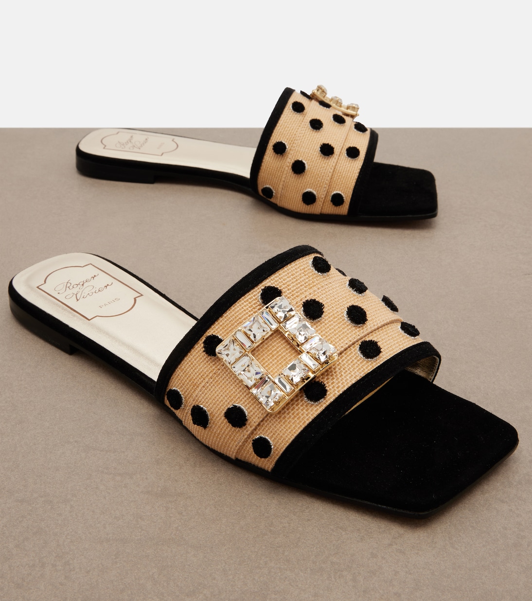 Viv' By The Sea polka-dot canvas sandals | Roger Vivier