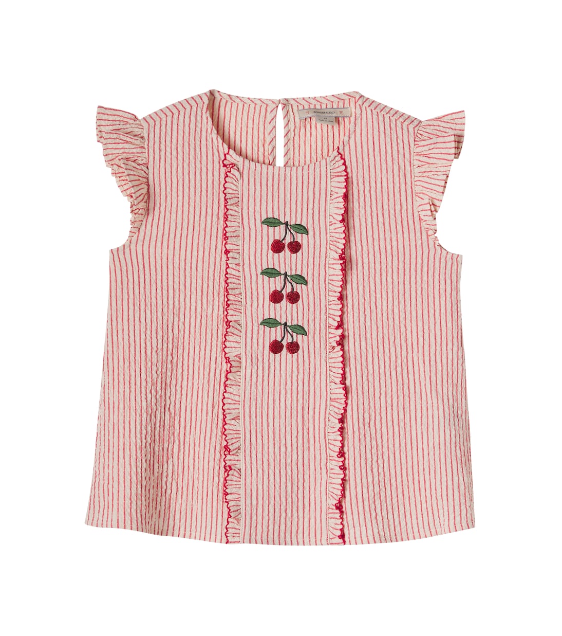 Ellie ruffled striped cotton seersucker top | Konges Sløjd