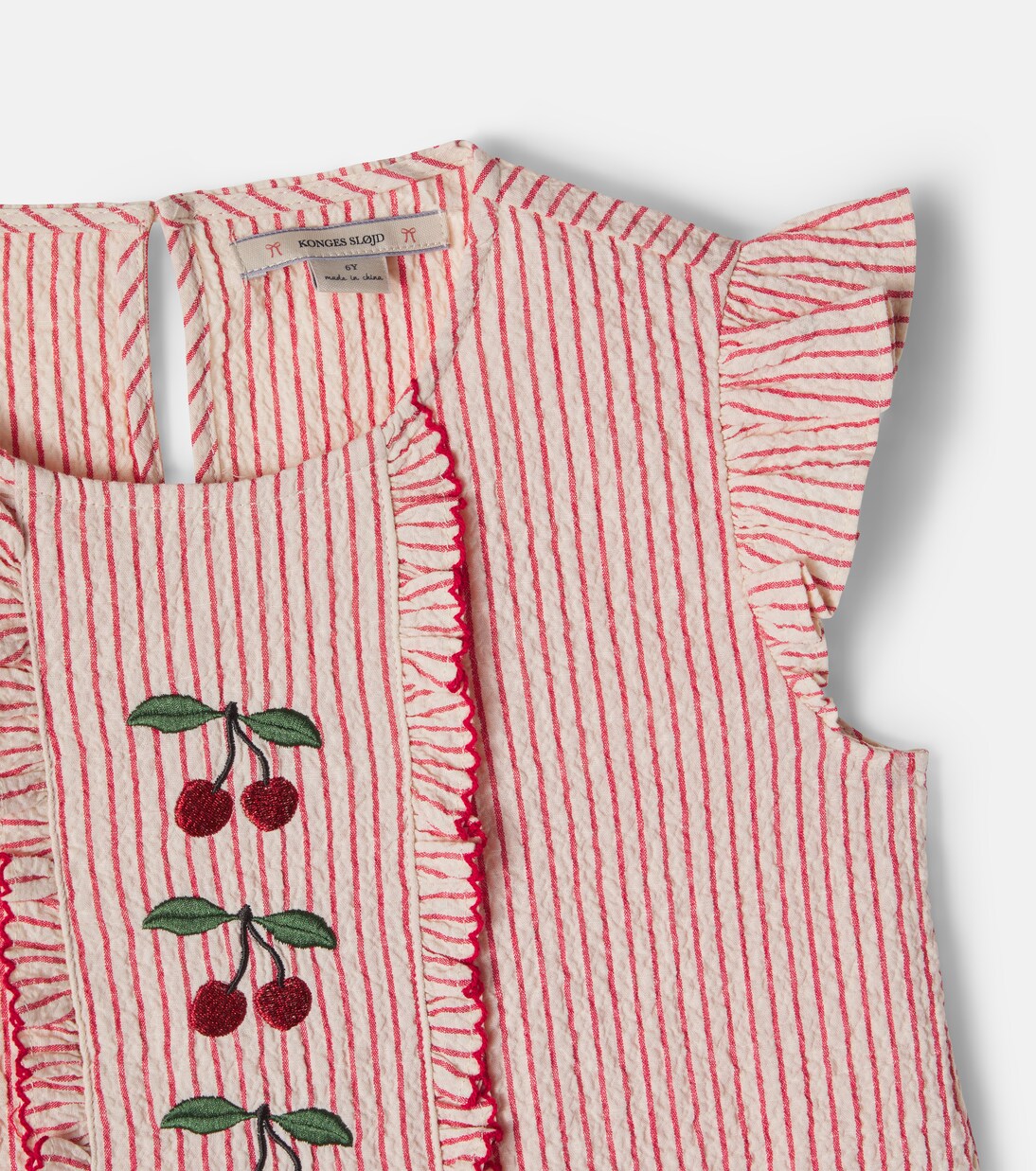 Ellie ruffled striped cotton seersucker top | Konges Sløjd