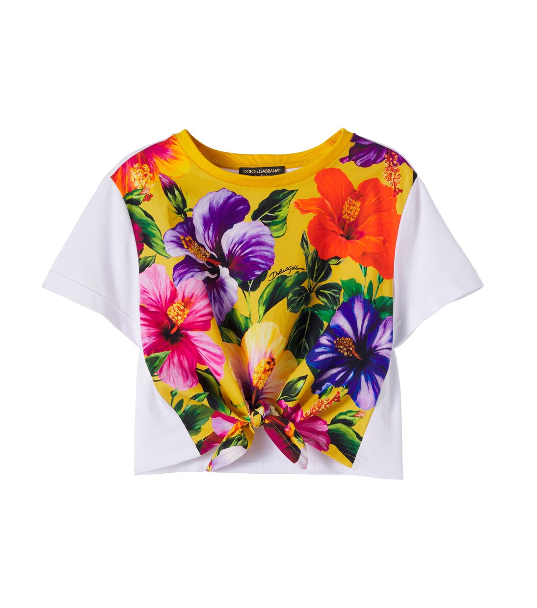 Floral cotton jersey T-shirt | Dolce&Gabbana Kids