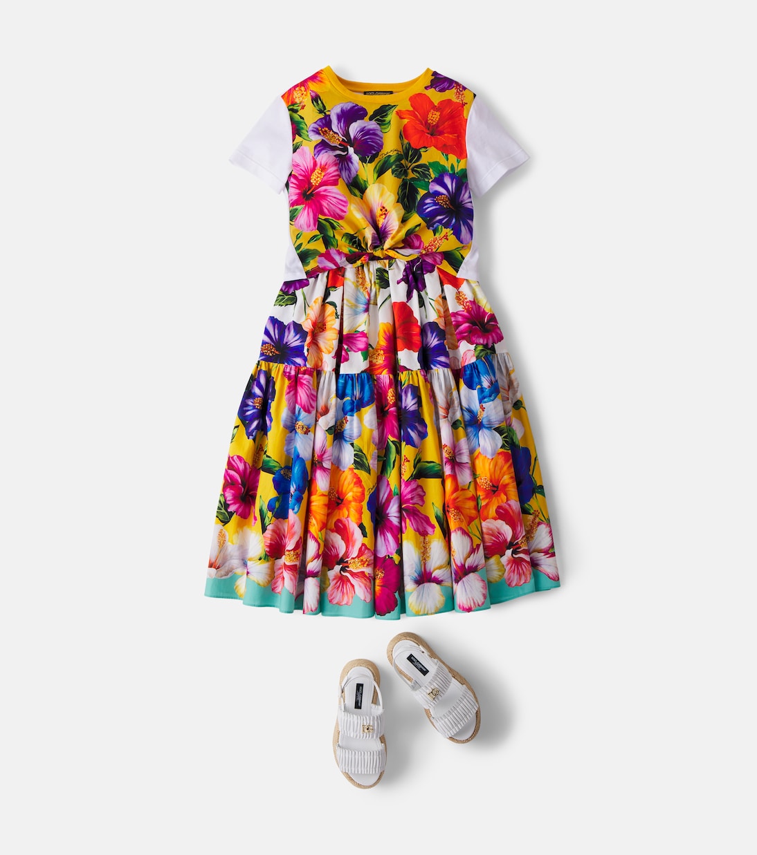 Floral cotton jersey T-shirt | Dolce&Gabbana Kids