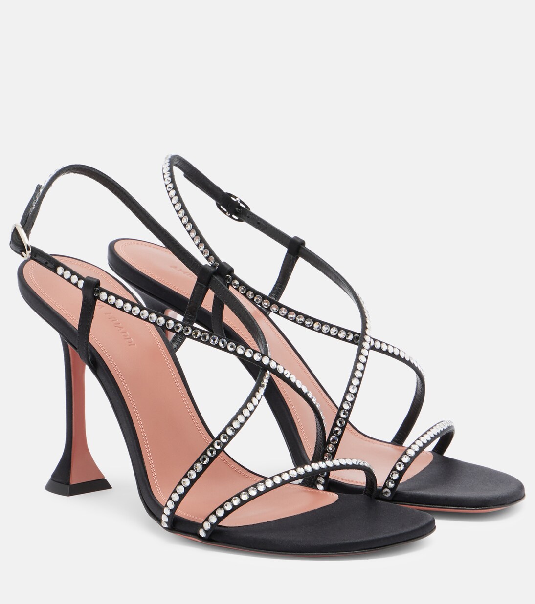 Sally crystal-embellished satin sandals | Amina Muaddi